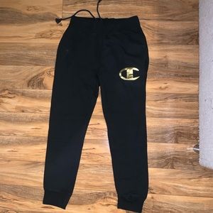 Black and Gold Champion Sweatpants